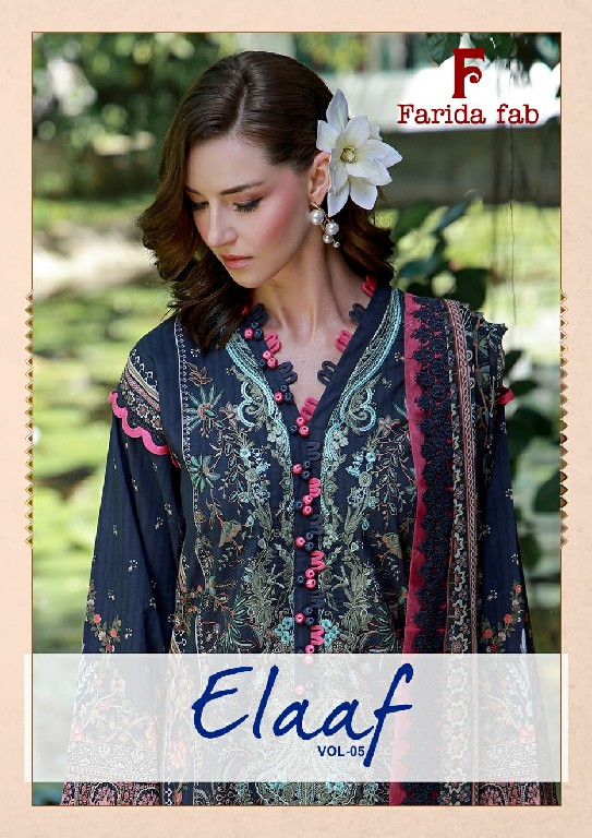 FARIDA FAB ELAAF VOL 5 WHOLESALE COTTON PRINTED CASUAL WEAR FULLY STITCHED 3 PCS SUITS ONLINE