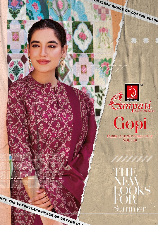 GANPATI GOPI VOL 16 WHOLESALE PURE COTTON EVERYDAY WEAR DRESS MATERIAL FOR EXPORT