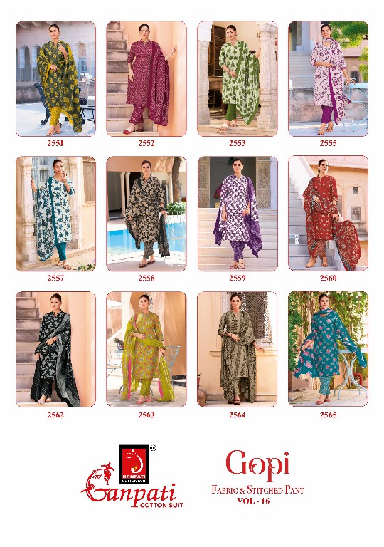 GANPATI GOPI VOL 16 WHOLESALE PURE COTTON EVERYDAY WEAR DRESS MATERIAL FOR EXPORT