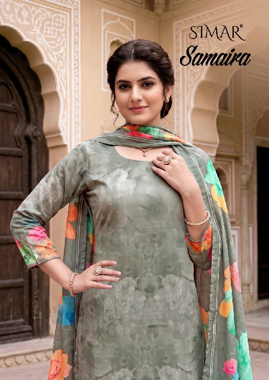 GLOSSY SIMAT SAMAIRA WHOLESALE VISCOSE MUSLIN WITH HAND WORK UNSTITCH SALWAR SUITS SUPPLIER