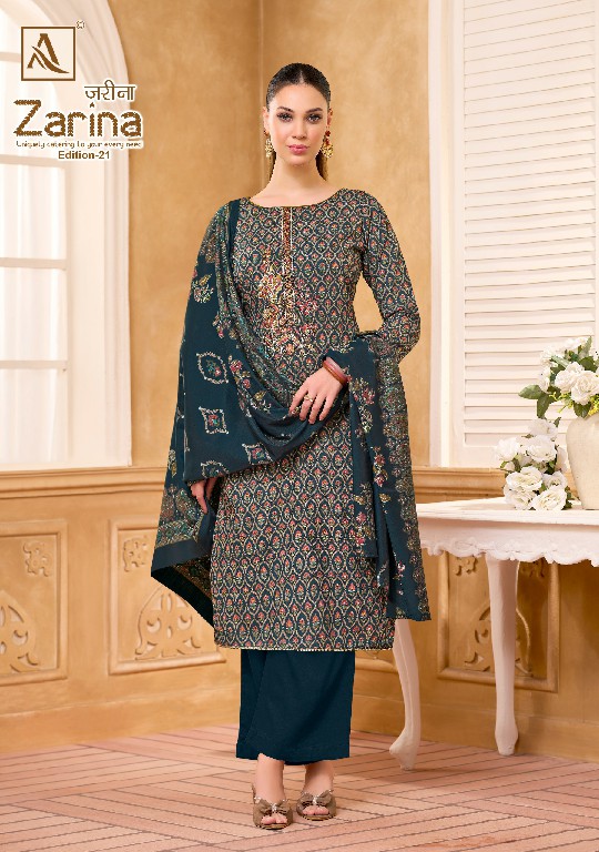 ALOK SUIT ZARINA VOL 21 WHOLESALE VISCOSE RAYON DESIGNER UNSTITCH SALWAR SUITS ONLINE