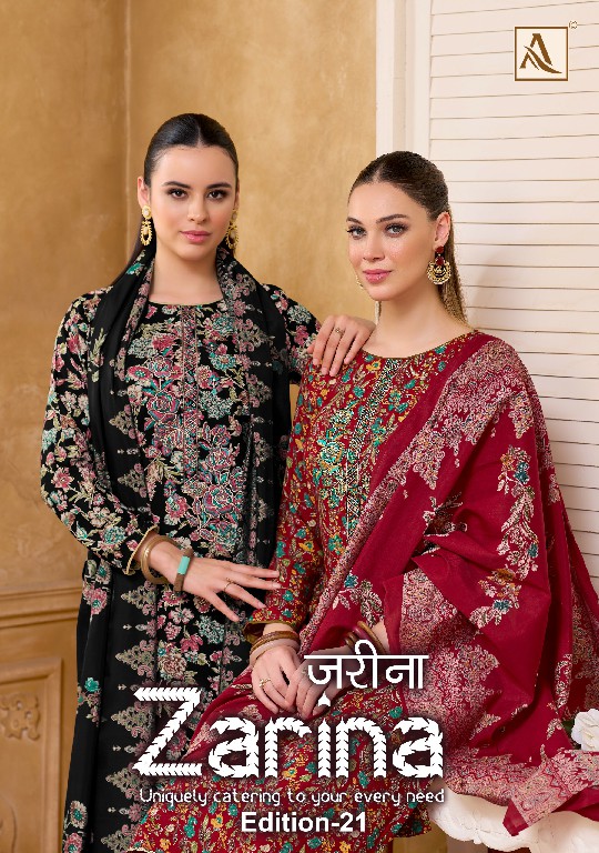 ALOK SUIT ZARINA VOL 21 WHOLESALE VISCOSE RAYON DESIGNER UNSTITCH SALWAR SUITS ONLINE