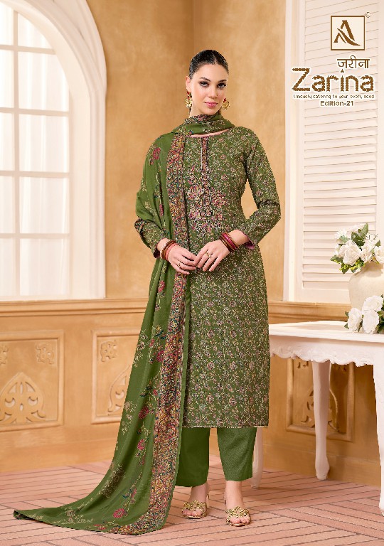 ALOK SUIT ZARINA VOL 21 WHOLESALE VISCOSE RAYON DESIGNER UNSTITCH SALWAR SUITS ONLINE