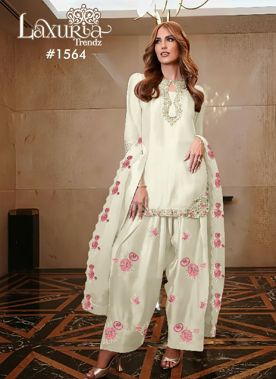 LAXURIA TRENDZ D.NO 1564 WHOLESALE READYMADE BIG SIZE CLASSIC STYLISH LOOK 3 PCS SUITS SUPPLIER