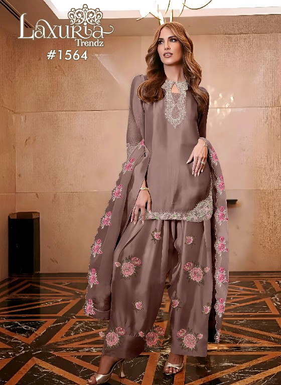 LAXURIA TRENDZ D.NO 1564 WHOLESALE READYMADE BIG SIZE CLASSIC STYLISH LOOK 3 PCS SUITS SUPPLIER