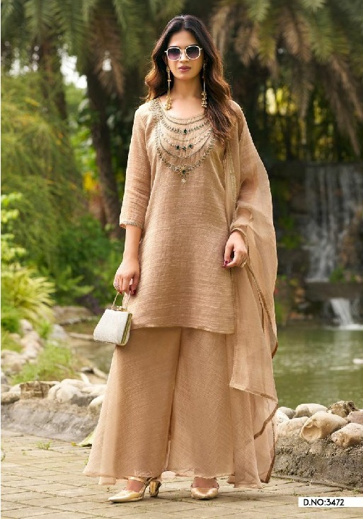 LADIES FLAVOURS D.NO 3471 TO 3473 WHOLESALE READYMADE SALSA WITH HAND WORK 3 PCS COMBO SET SUITS FOR EXPORT