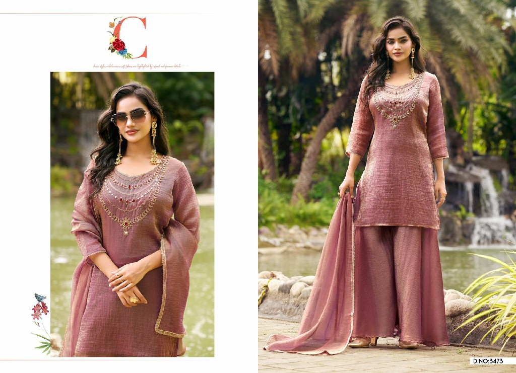 LADIES FLAVOURS D.NO 3471 TO 3473 WHOLESALE READYMADE SALSA WITH HAND WORK 3 PCS COMBO SET SUITS FOR EXPORT
