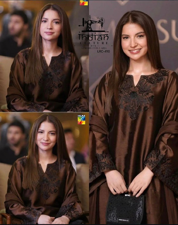 INDIAN CULTURE D.NO LRC-410 WHOLESALE READYMADE PURE SARTIN SILK PAKISTANI AMAZING 3 PCS SUITS SUPPLIER