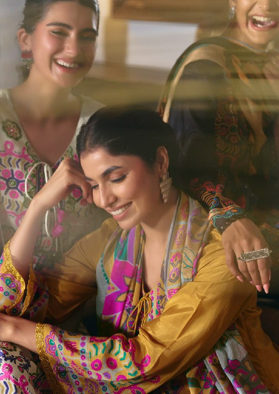 KIMORA SAHIELIYAN WHOLESALE PURE MUSLIN ELEGANT HAND WORK UNSTITCH SALWAR SUITS FOR EXPORT