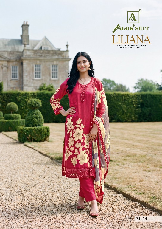 ALOK SUIT LILIANA WHOLESALE VISCOSE MUSLIN DESIGNER UNSTITCH SALWAR SUITS SUPPLIER