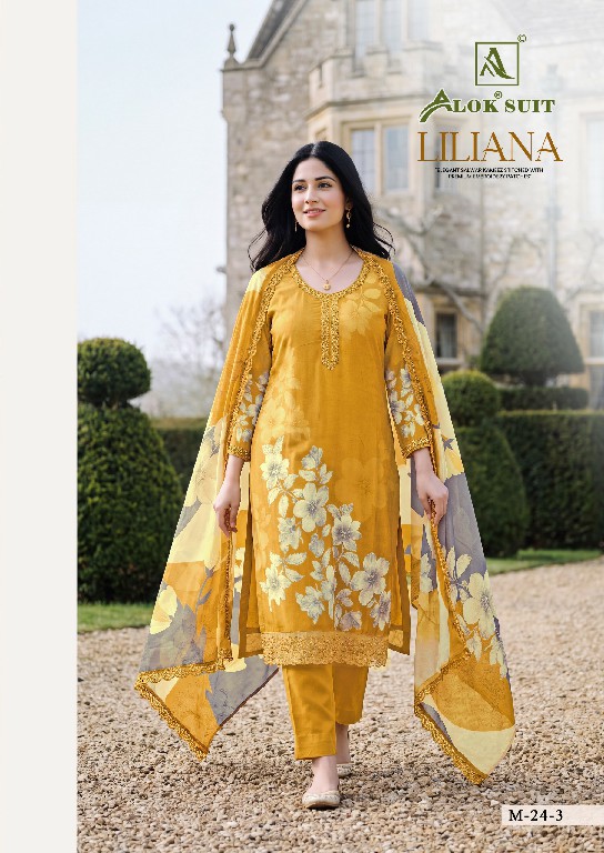ALOK SUIT LILIANA WHOLESALE VISCOSE MUSLIN DESIGNER UNSTITCH SALWAR SUITS SUPPLIER