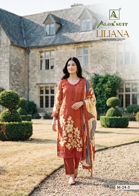 ALOK SUIT LILIANA WHOLESALE VISCOSE MUSLIN DESIGNER UNSTITCH SALWAR SUITS SUPPLIER
