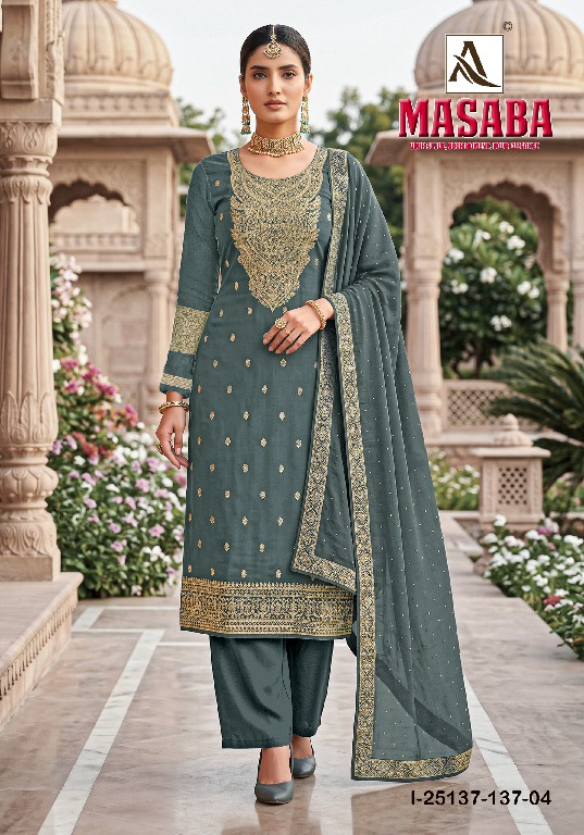 ALOK SUIT MASABA WHOLESALE DOLA JACQUARD AMAZING UNSTITCH SALWAR SUITS FOR EXPORT