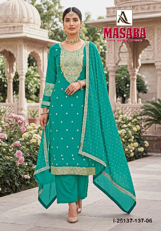 ALOK SUIT MASABA WHOLESALE DOLA JACQUARD AMAZING UNSTITCH SALWAR SUITS FOR EXPORT