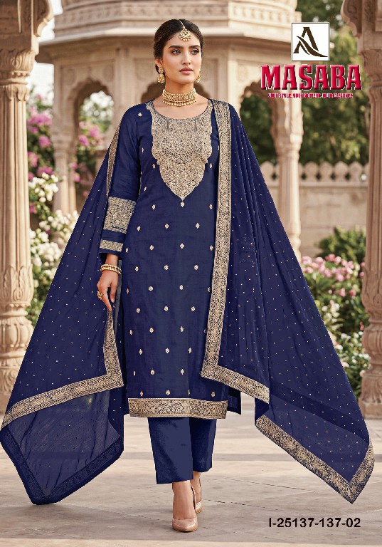 ALOK SUIT MASABA WHOLESALE DOLA JACQUARD AMAZING UNSTITCH SALWAR SUITS FOR EXPORT