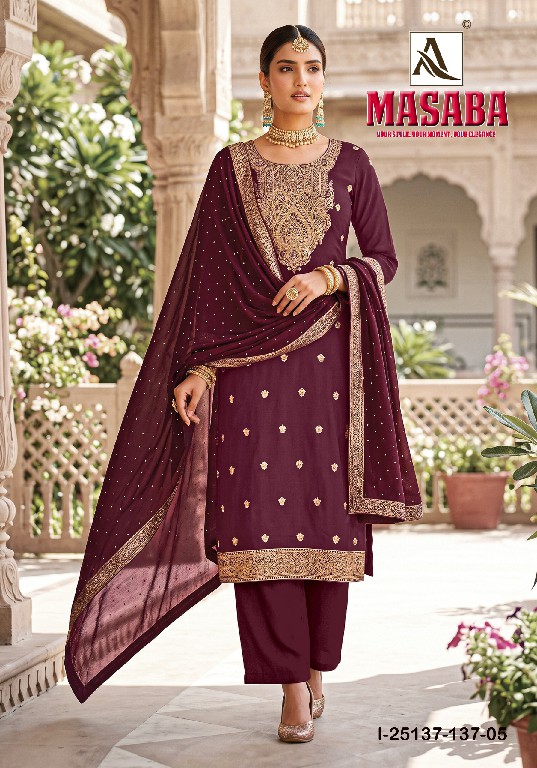 ALOK SUIT MASABA WHOLESALE DOLA JACQUARD AMAZING UNSTITCH SALWAR SUITS FOR EXPORT