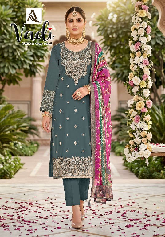 ALOK SUIT VADI WHOLESALE PREMIUM JACQUARD ELEGANT HAND WORK UNSTITCH SALWAR SUITS EXPORTER
