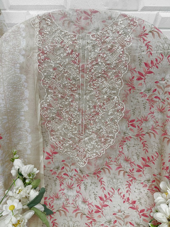AASHA DESIGNER D.NO 1226 WHOLESALE PURE COTTON WITH WORK MODERN LOOK UNSTITCH SALWAR SUITS SUPPLIER