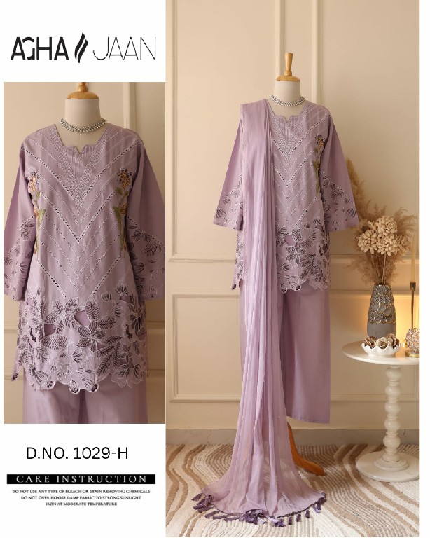 AGHA JAAN D.NO 1029 NX WHOLESALE READYMADE CAMBRIC COTTON PAKISTANI GORGEOUS LOOK 3 PCS LADIES SUITS EXPORTER