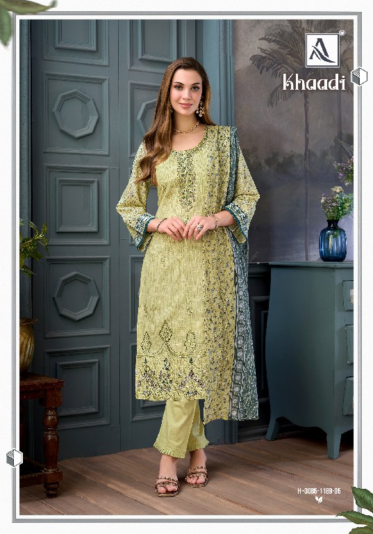 ALOK SUIT KHAADI WHOLESALE PURE CAMBRIC COTTON LINEN LUXURIOUS UNSTITCH SALWAR SUITS EXPORTER