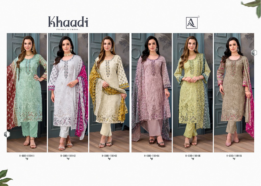 ALOK SUIT KHAADI WHOLESALE PURE CAMBRIC COTTON LINEN LUXURIOUS UNSTITCH SALWAR SUITS EXPORTER