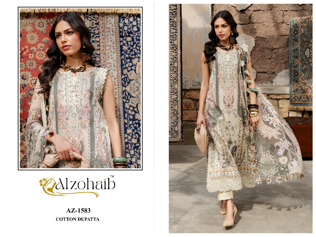 ALZOHAIB KARIMA VOL 1 WHOLESALE PURE COTTON PAKISTANI CONCEPT UNSTITCH SALWAR SUITS SUPPLIER