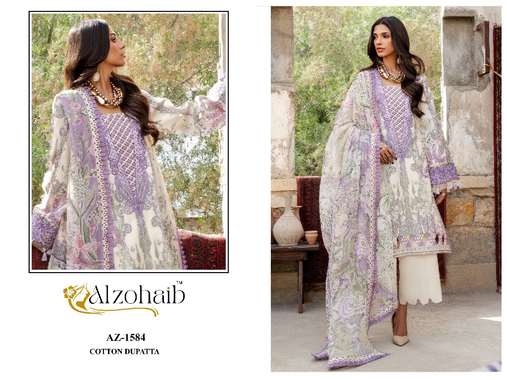 ALZOHAIB KARIMA VOL 1 WHOLESALE PURE COTTON PAKISTANI CONCEPT UNSTITCH SALWAR SUITS SUPPLIER