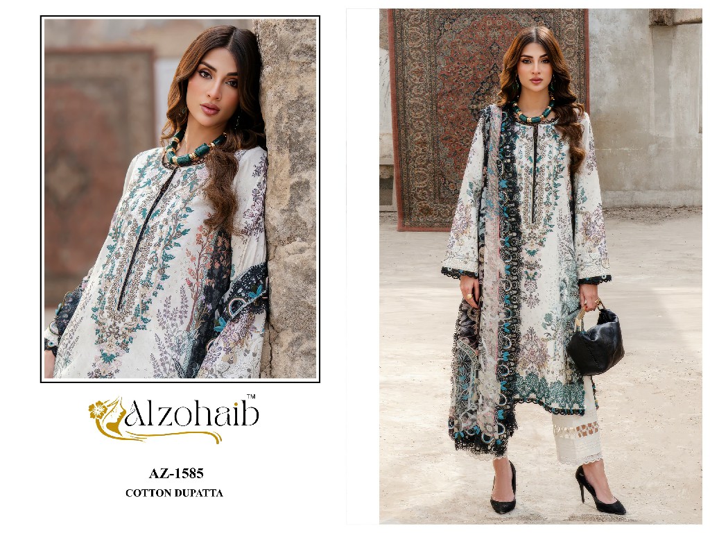 ALZOHAIB KARIMA VOL 1 WHOLESALE PURE COTTON PAKISTANI CONCEPT UNSTITCH SALWAR SUITS SUPPLIER