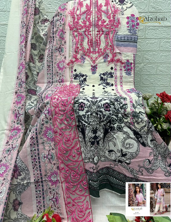 ALZOHAIB KARIMA VOL 1 WHOLESALE PURE COTTON PAKISTANI CONCEPT UNSTITCH SALWAR SUITS SUPPLIER