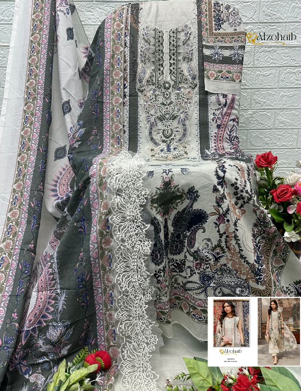 ALZOHAIB KARIMA VOL 1 WHOLESALE PURE COTTON PAKISTANI CONCEPT UNSTITCH SALWAR SUITS SUPPLIER
