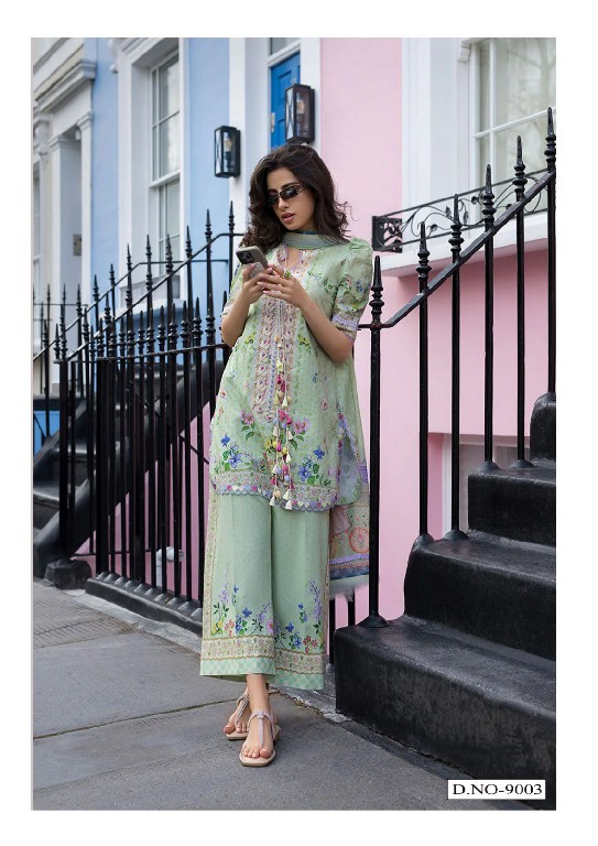 HALA RAMSHA VOL 9 WHOLESALE READYMADE PURE LAWN PAKISTANI CASUAL WEAR 3 PCS SUITS FOR EXPORT