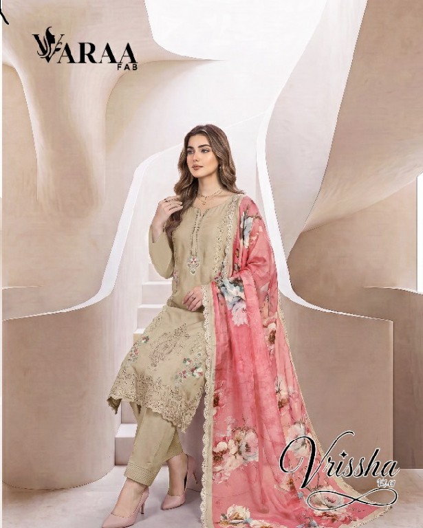 VARAA FAB VRISSHA VOL 1 WHOLESALE PURE BEMBERG MUSLIN BEAUTIFUL UNSTITCH SALWAR SUITS SUPPLIER