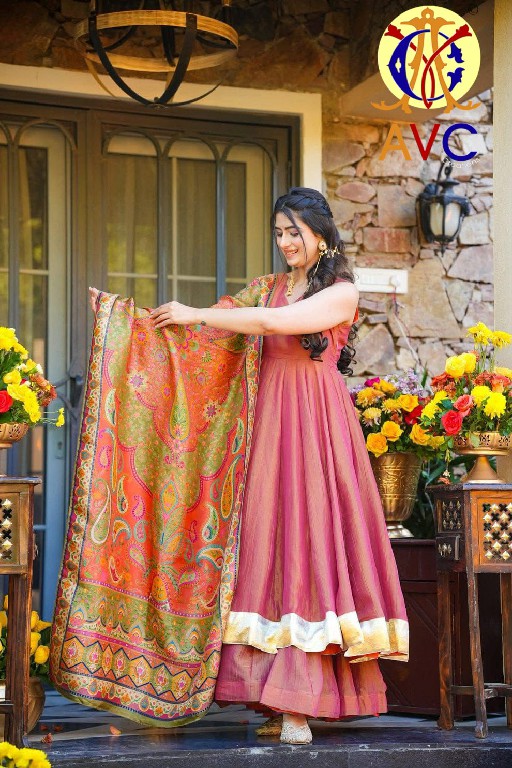 AMRUT VARSHA CREATION D.NO A26 WHOLESALE SILK CRUSH DESIGNER FULLY STITCHED 3 PCS COMBO SET SUITS SUPPLIER