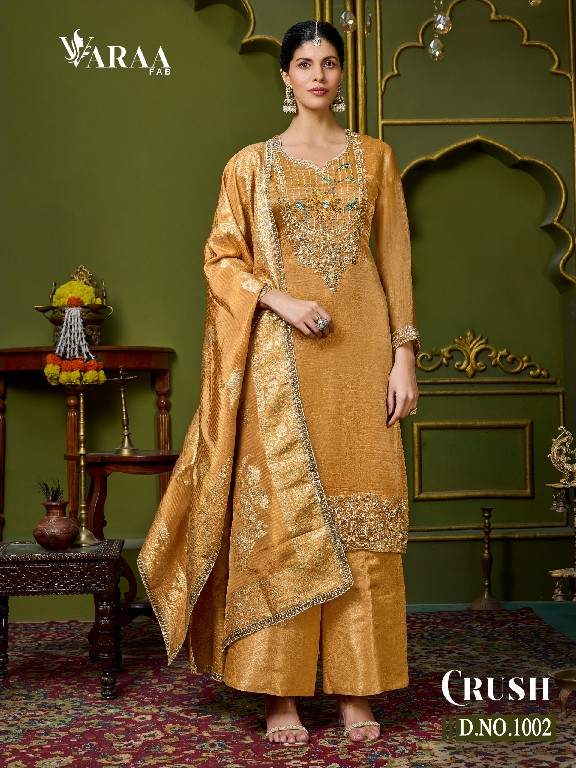 VARAA FAB CRUSH WHOLESALE SALSA WITH DESIGNER WORK UNSTITCH SALWAR SUITS EXPORTER