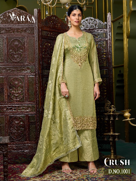 VARAA FAB CRUSH WHOLESALE SALSA WITH DESIGNER WORK UNSTITCH SALWAR SUITS EXPORTER
