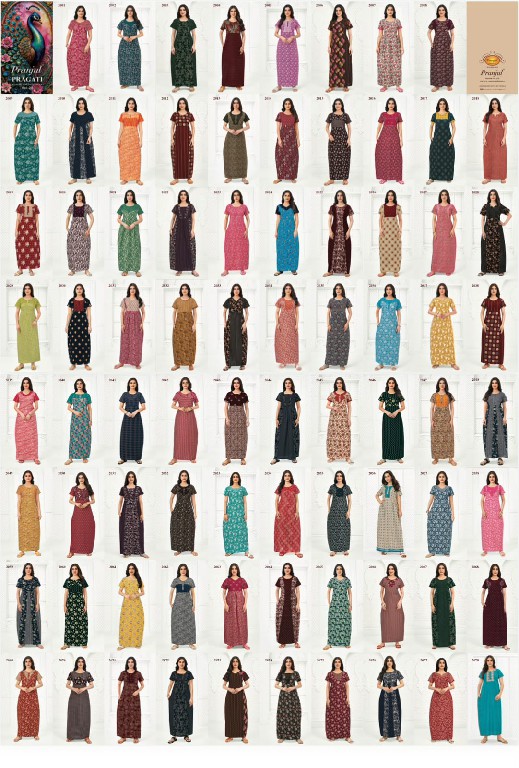 PRANJUL PRAGATI VOL 20 WHOLESALE READYMADE DAILY WEAR NIGHTIES FOR WOMEN ONLINE