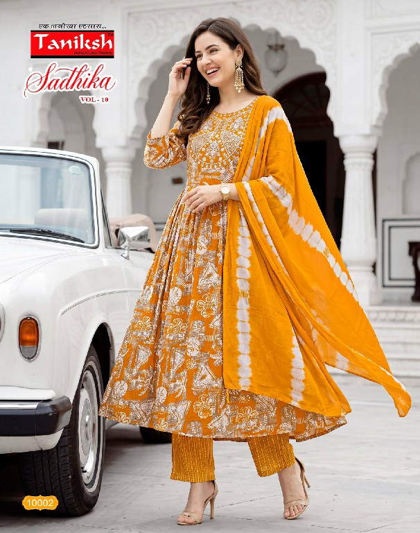 TANIKSH SADHIKA VOL 10 WHOLESALE READYMADE RAYON WITH WORK FANCY ANARKALI STYLE 3 PCS SUITS FOR WOMEN ONLINE