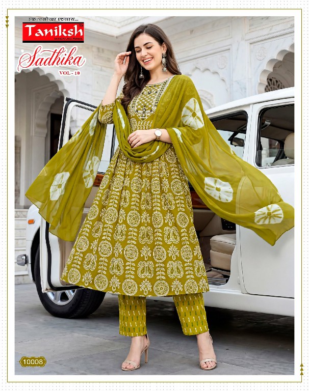 TANIKSH SADHIKA VOL 10 WHOLESALE READYMADE RAYON WITH WORK FANCY ANARKALI STYLE 3 PCS SUITS FOR WOMEN ONLINE