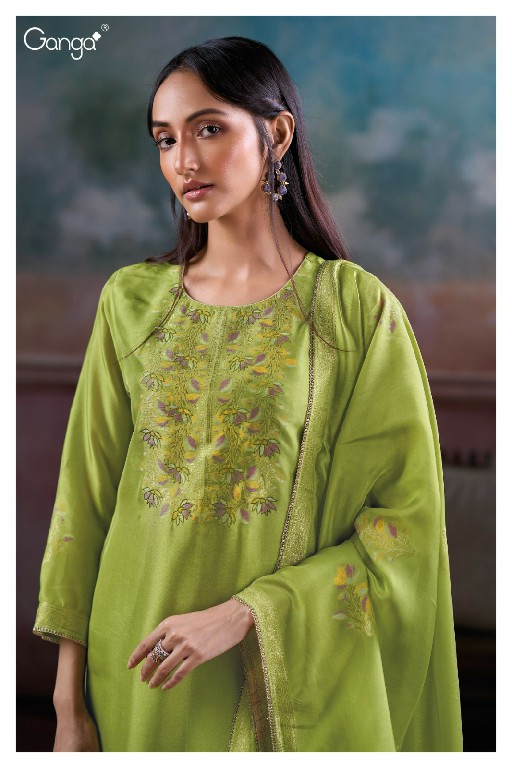 GANGA MANSIYA S3888 WHOLESALE PURE VISCOSE WOVEN SILK JACQUARD UNSTITCH SALWAR SUITS FOR EXPORT