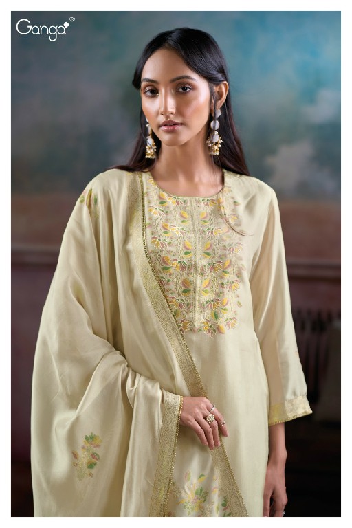 GANGA MANSIYA S3888 WHOLESALE PURE VISCOSE WOVEN SILK JACQUARD UNSTITCH SALWAR SUITS FOR EXPORT