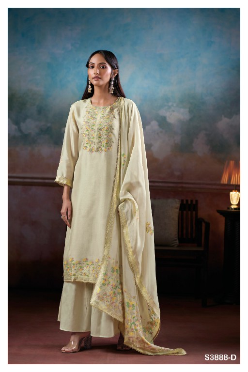 GANGA MANSIYA S3888 WHOLESALE PURE VISCOSE WOVEN SILK JACQUARD UNSTITCH SALWAR SUITS FOR EXPORT