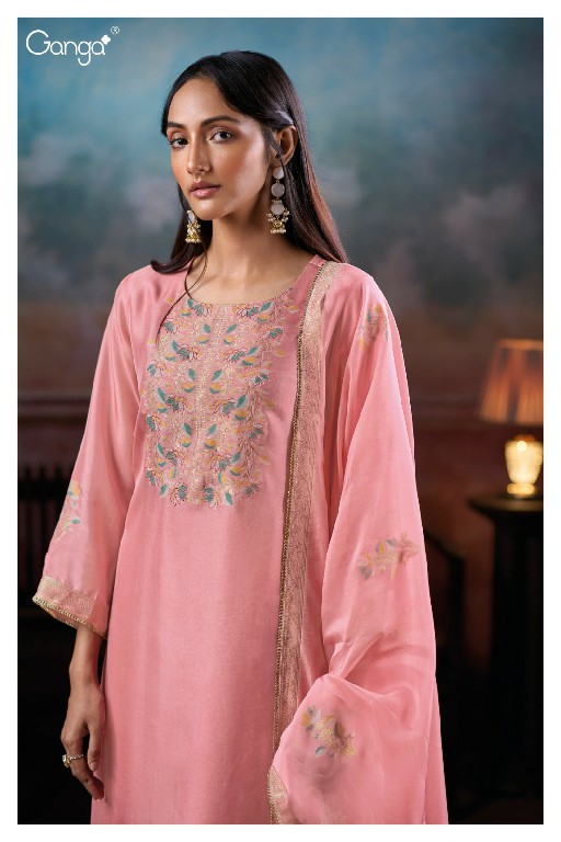 GANGA MANSIYA S3888 WHOLESALE PURE VISCOSE WOVEN SILK JACQUARD UNSTITCH SALWAR SUITS FOR EXPORT