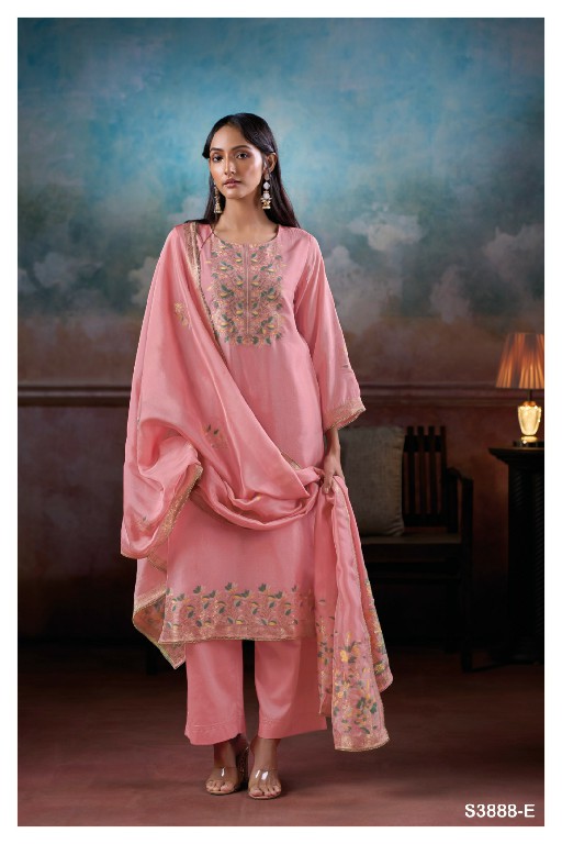 GANGA MANSIYA S3888 WHOLESALE PURE VISCOSE WOVEN SILK JACQUARD UNSTITCH SALWAR SUITS FOR EXPORT