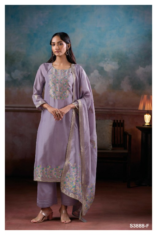 GANGA MANSIYA S3888 WHOLESALE PURE VISCOSE WOVEN SILK JACQUARD UNSTITCH SALWAR SUITS FOR EXPORT