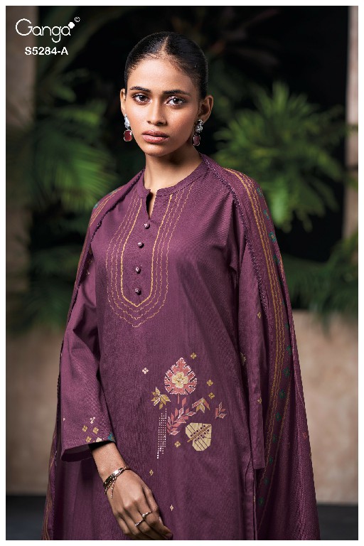 GANGA PERINA S5284 WHOLESALE PREMIUM CORDUROY ELEGANT UNSTITCH SALWAR SUITS ONLINE