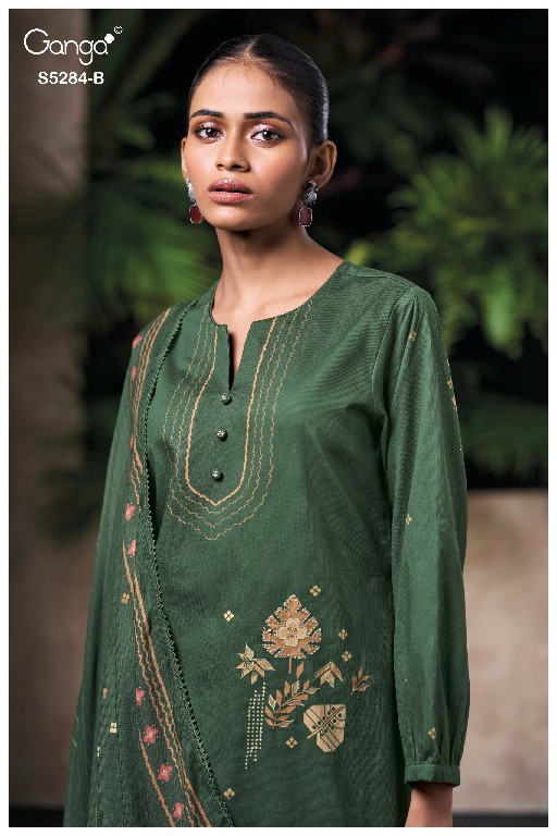 GANGA PERINA S5284 WHOLESALE PREMIUM CORDUROY ELEGANT UNSTITCH SALWAR SUITS ONLINE