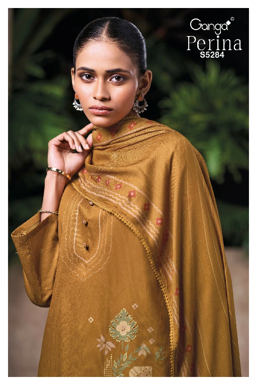 GANGA PERINA S5284 WHOLESALE PREMIUM CORDUROY ELEGANT UNSTITCH SALWAR SUITS ONLINE