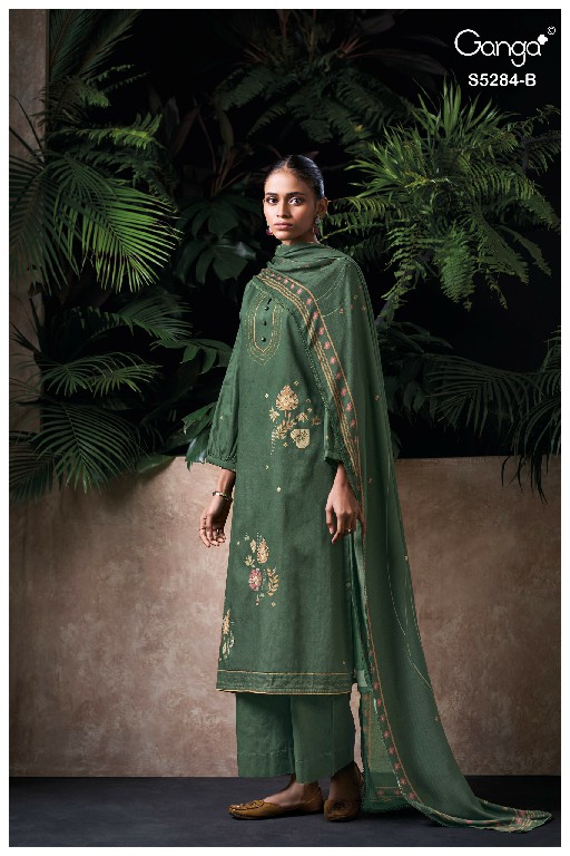 GANGA PERINA S5284 WHOLESALE PREMIUM CORDUROY ELEGANT UNSTITCH SALWAR SUITS ONLINE