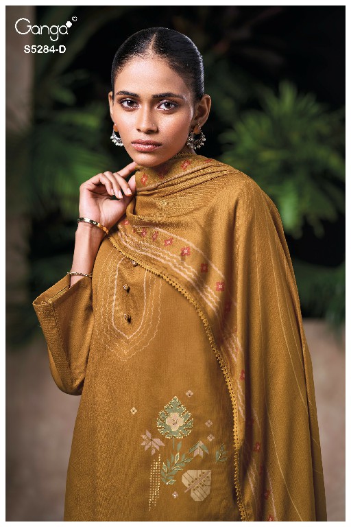 GANGA PERINA S5284 WHOLESALE PREMIUM CORDUROY ELEGANT UNSTITCH SALWAR SUITS ONLINE