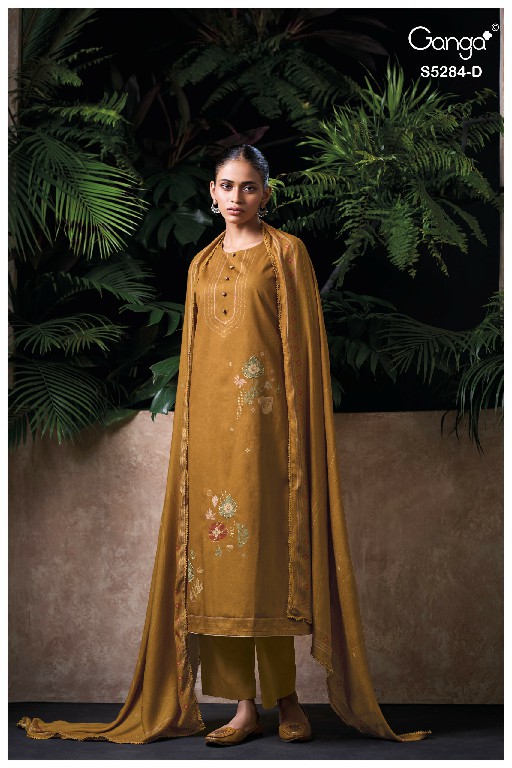 GANGA PERINA S5284 WHOLESALE PREMIUM CORDUROY ELEGANT UNSTITCH SALWAR SUITS ONLINE